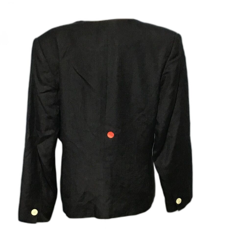 Talbots Classic Black One-Button Blazer Size 12 - image 5